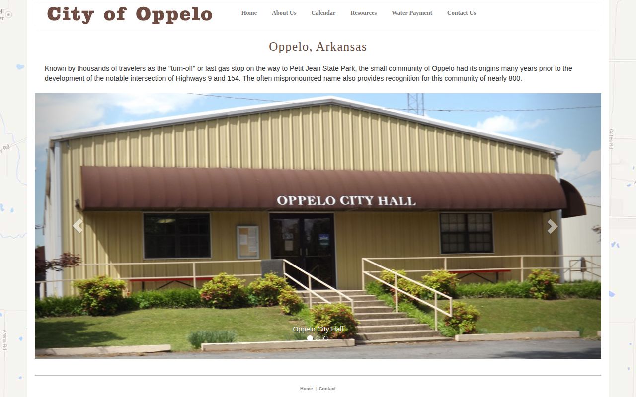 Captured official City of Oppelo website