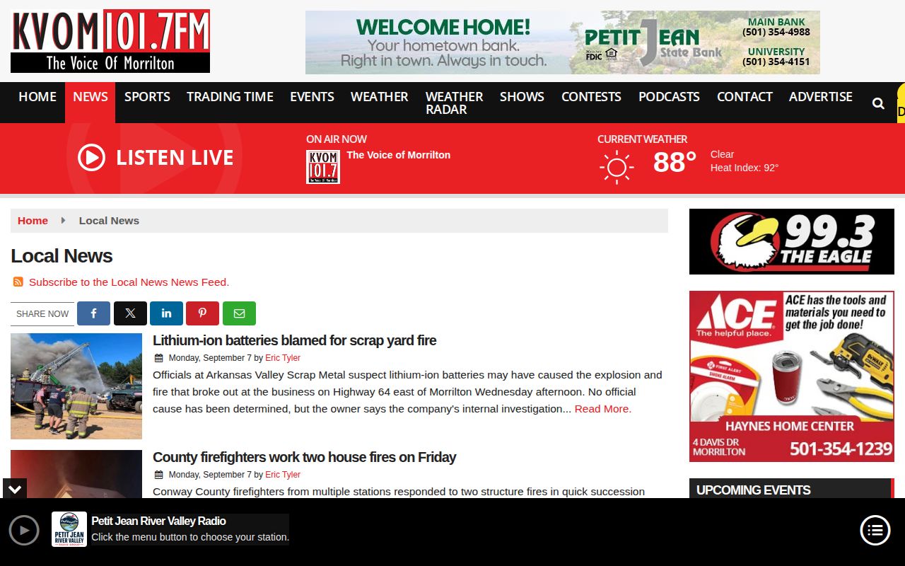 KVOM 101.7 local news archive serving Conway County